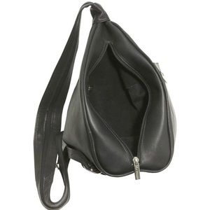 Genuine Leather with man made trim Sling Backpack